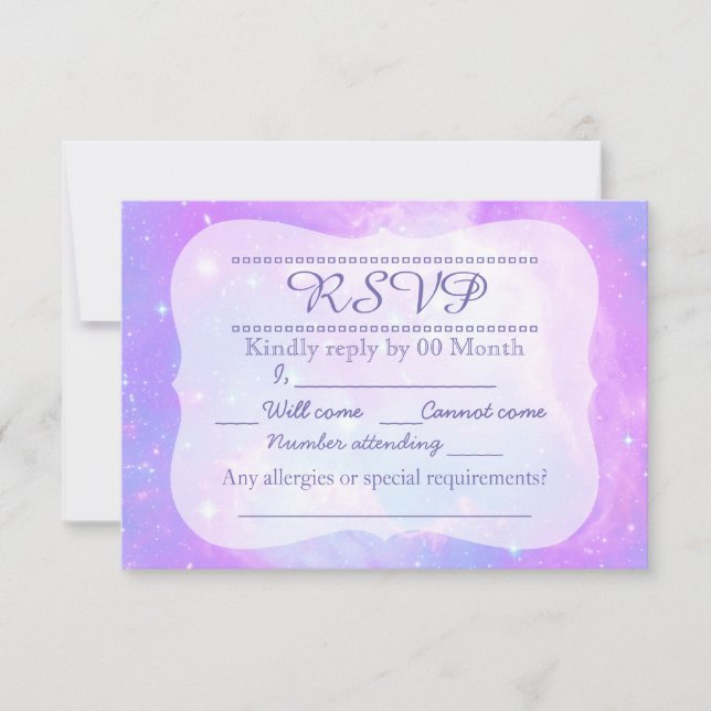 RSVP de galáxias Pastel (Frente)