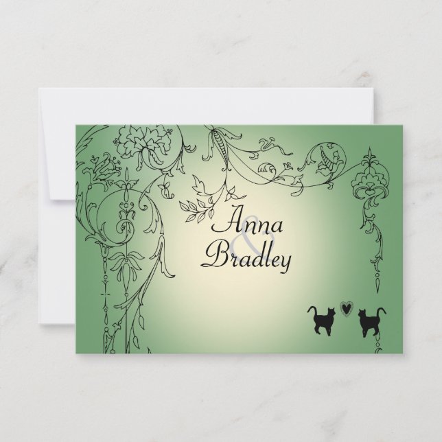 RSVP de Gatos de Jardim com envelopes (Frente)