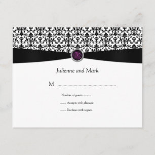 RSVP de Gemstone de Ametist Branco Negro