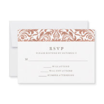 RSVP de Glitter Damask Glitter Dourado Rosa do Fau