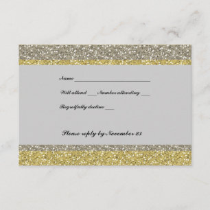 RSVP de Glitter Dourado do Rico Silver