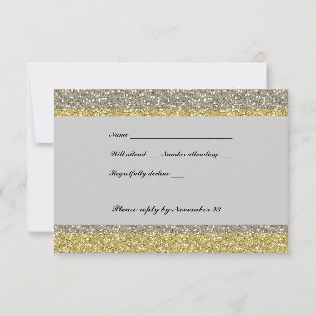 RSVP de Glitter Dourado do Rico Silver (Frente)