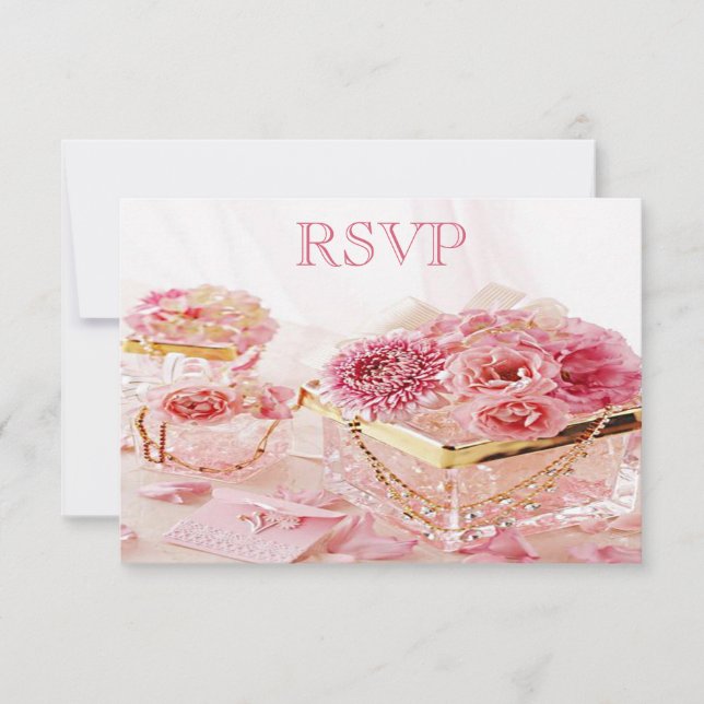 RSVP de Joias, Caixas e Flores Rosa (Frente)