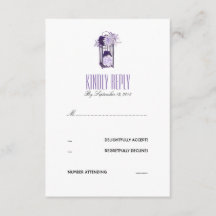 RSVP de Lanterna Floral lavanda e Roxo