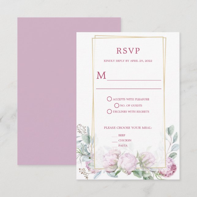 RSVP de Lilases Roxos - Amy (Frente/Verso)