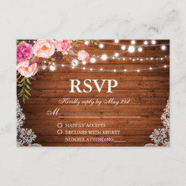 RSVP de Luzes Florais de Madeira de Casamento Russ