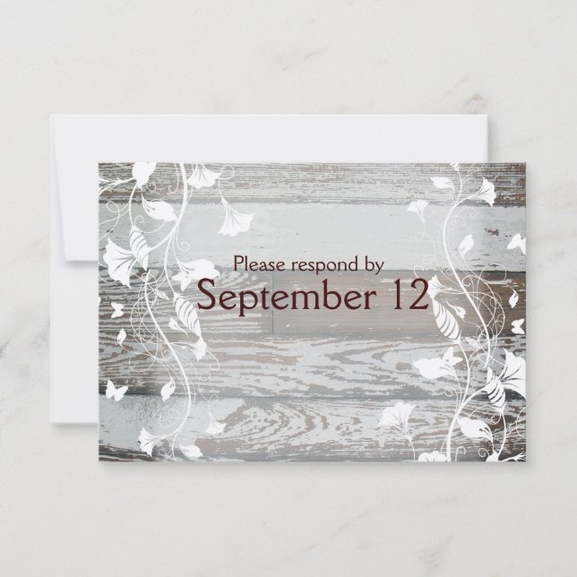 RSVP de Madeira e Vintage com envelopes (Frente)