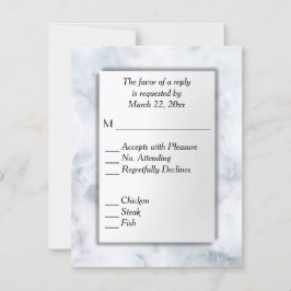 RSVP de Marble Branco com opção de menu