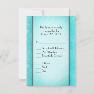 RSVP de mármore teal com opção de menu