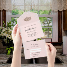 RSVP de Máscara de prata de rosa de mascarada de a