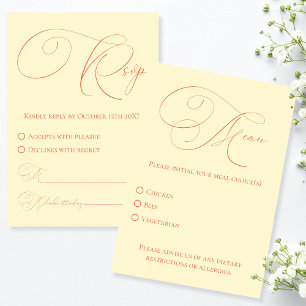 RSVP de Matizes Sunset com Placa de Resposta de Es