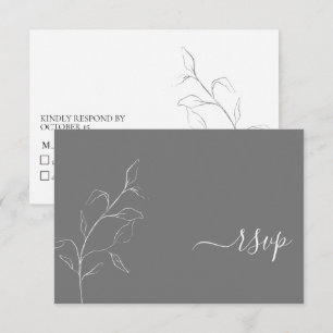 RSVP de Menu Sem Script de Branco e Cinza Moderno