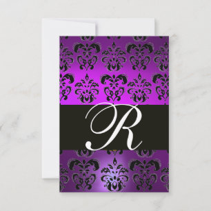 RSVP DE MONOGRAMA DE PÁSSOLO BRANCO NEGRO