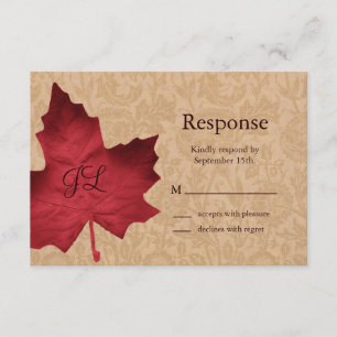 RSVP de Monograma de Vintagem Vermelha