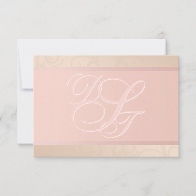 RSVP de Monograma Dourado e Blush (Frente)