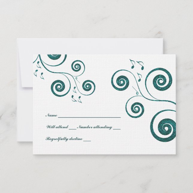 RSVP de Músicas de Swirls Azuis (Frente)