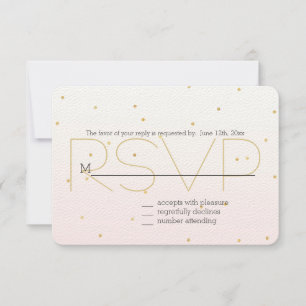 RSVP de Ombre de Confetti Sparkle Dourado Cor-de-R