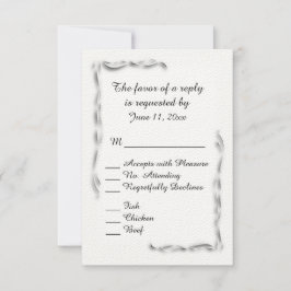 RSVP de Opções de Menu de Destaque Branco