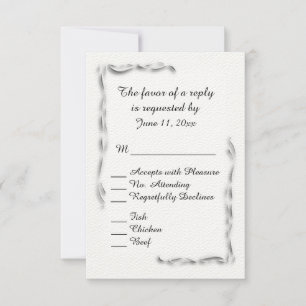 RSVP de Opções de Menu de Destaque Branco