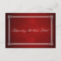 RSVP de opções de refeição Red & Silver do estilo 