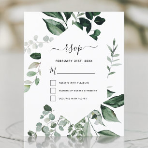 RSVP de Orçamento Casamento de Folhagem Botânica