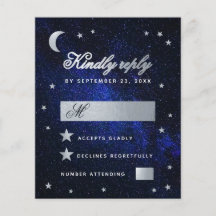 RSVP de Orçamento de Estrelas de Faux Silver do Ca