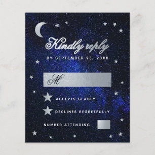 RSVP de Orçamento de Estrelas de Faux Silver do Ca