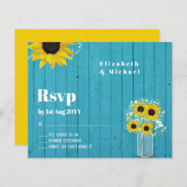 RSVP de Orçamento Rustic Sunflower Wedding