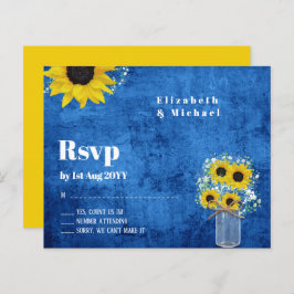 RSVP de Orçamento Rustic Sunflower Wedding