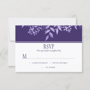 RSVP de Padrão de Folha de Água Ultra Violet