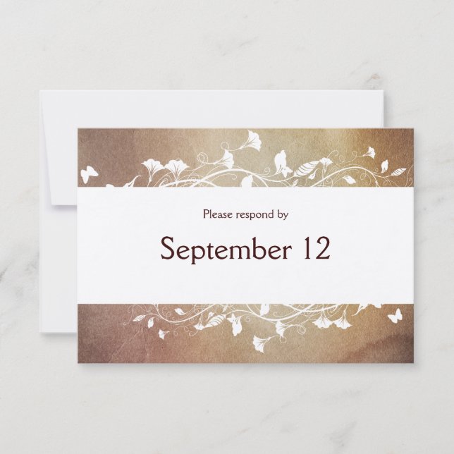 RSVP de Papel Antiquado com envelopes (Frente)