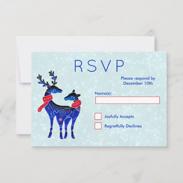 RSVP de Par de Reindeer de Natal Nórdico (Frente)