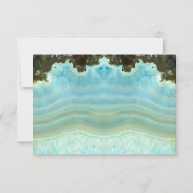 RSVP de Partido Cristal Azul Aqua - Trendy Girly (Frente)