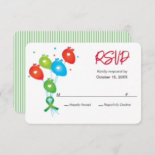 RSVP de Partidos Personalizáveis de Balões de Aniv