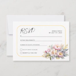 RSVP de peões rosa elegantes de casamento