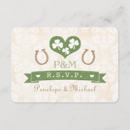 RSVP de Placa de Resposta de Shamrock Monogrammed