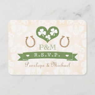 RSVP de Placa de Resposta de Shamrock Monogrammed