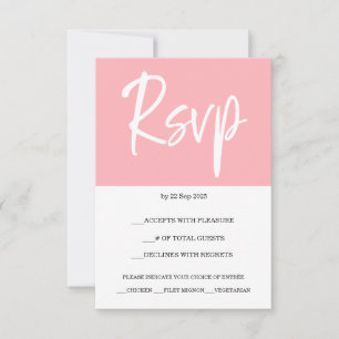RSVP de Placa de Resposta Rosa Blush Moderno