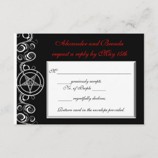 RSVP de Placas de Resposta de Casamento Satânico P