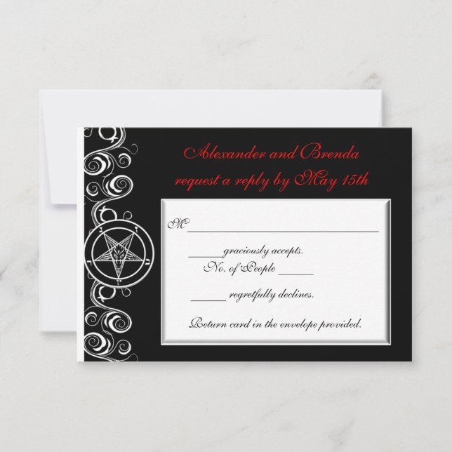 RSVP de Placas de Resposta de Casamento Satânico P (Frente)