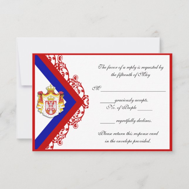 RSVP de Placas de Resposta de Casamento Sérvio Per (Frente)
