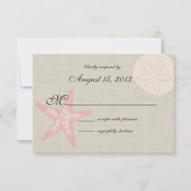 RSVP de Praia e Burlap (Frente)