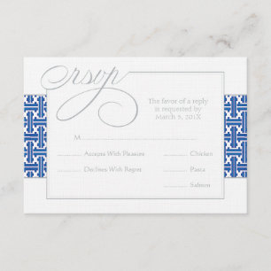 RSVP de Primeira Comunhão ou Batismo Azul Marinh