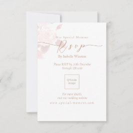 RSVP de QRcode de Casamento de Rosa de Chic Elegan