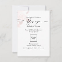 RSVP de QRcode de Casamento de Rosa de Chic Elegan