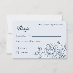 RSVP de Quinceañera Azul Poeirento e Dourado Naval