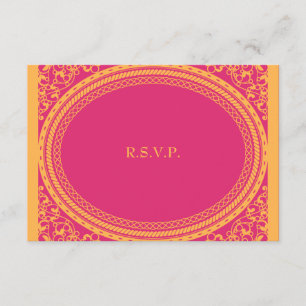 RSVP de Recepção de casamento fluorescente/neon