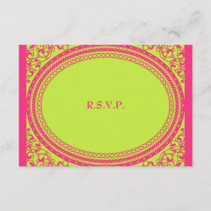 RSVP de Recepção de casamento fluorescente/neon