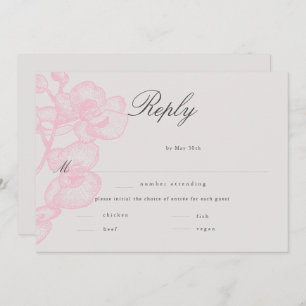 RSVP de Refeição de Casamento Clássico da Orquídea