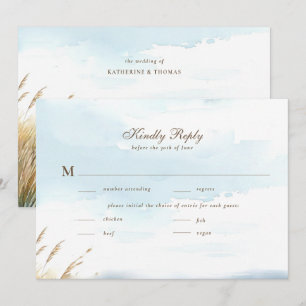RSVP de Refeições de Casamento de Arte do Oceano d
